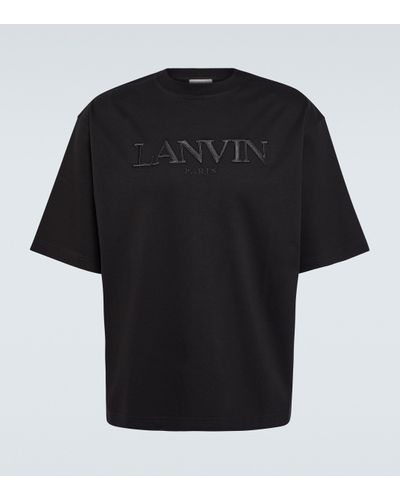Lanvin T-shirt brode en coton a logo - Noir