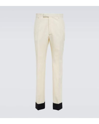 Gucci Straight Wool And Mohair Suit Pants - Natural