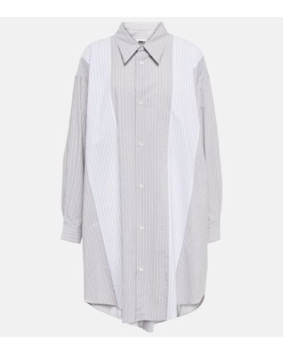 MM6 by Maison Martin Margiela Robe chemise rayee en coton - Blanc