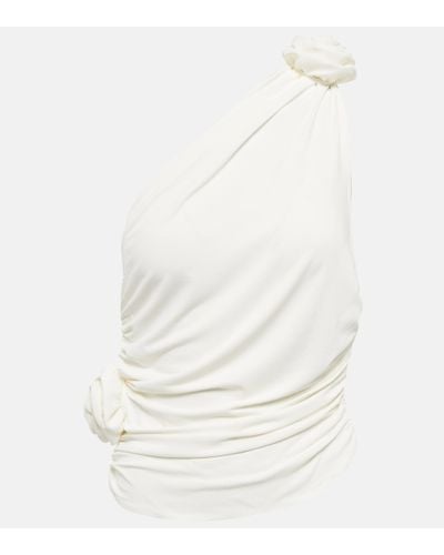 Magda Butrym Floral Appliqued One-shoulder Top - White