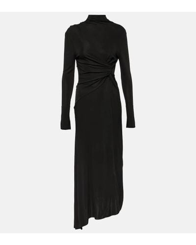 Victoria Beckham Vestido midi drapeado fruncido - Negro