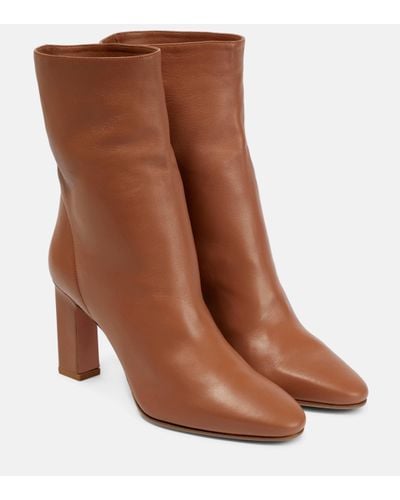 Aquazzura Manzoni Leather Ankle Boots - Brown