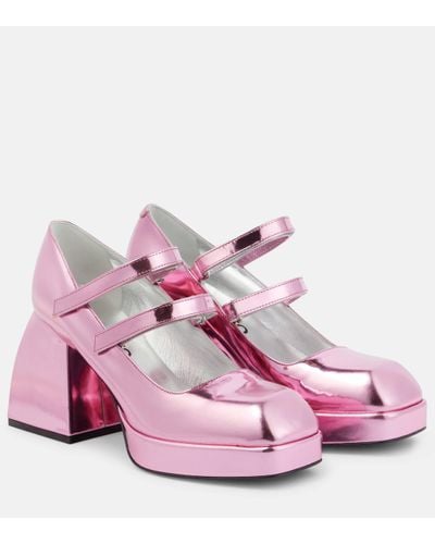 NODALETO Bulla Babies 90 Leather Mary Jane Court Shoes - Pink