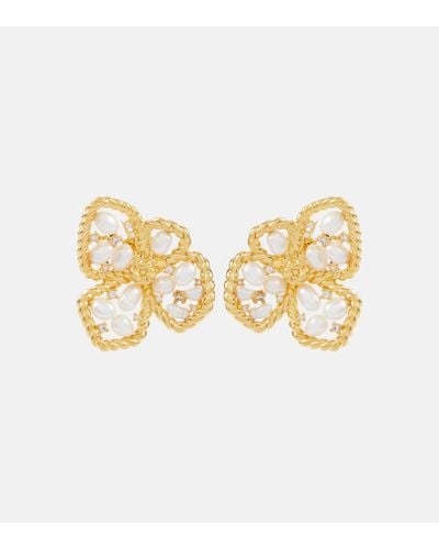 Zimmermann Orecchini Bloom con perle bijoux - Metallizzato
