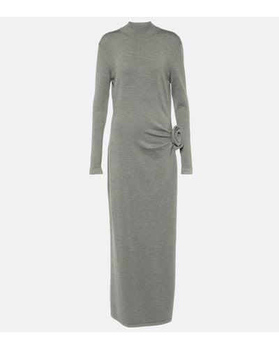 Magda Butrym Wool, Silk, And Cashmere Maxi Dress - Grey
