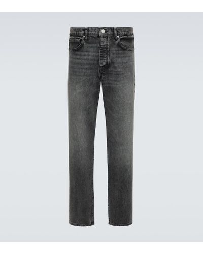 FRAME Mid-Rise Straight Jeans - Grau