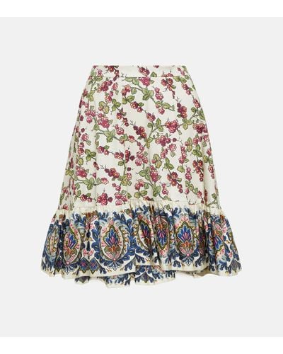 Etro Mini-jupe imprimee en coton melange - Multicolore