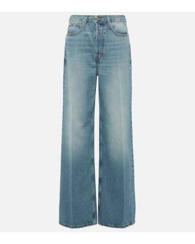 FRAME High-Rise Straight Jeans The 1978 - Blau