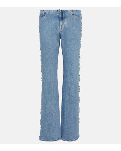 7 For All Mankind Jeans Slouchy Bootcut con cristalli - Blu