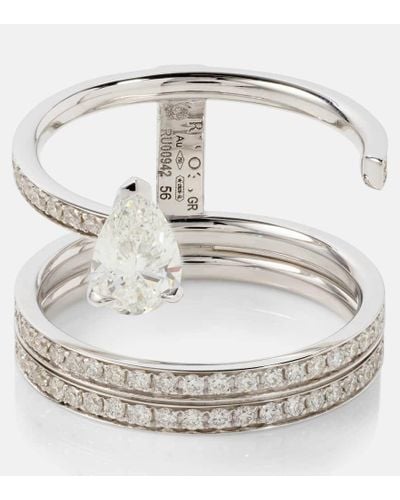 Repossi Anillo Serti Sur Vide de oro blanco de 18 ct con diamantes - Metálico