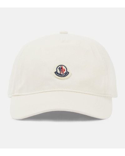 Moncler Logo Cotton Gabardine Baseball Cap - White