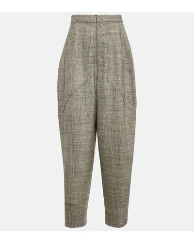 Stella McCartney High-rise Tapered Wool Pants - Gray