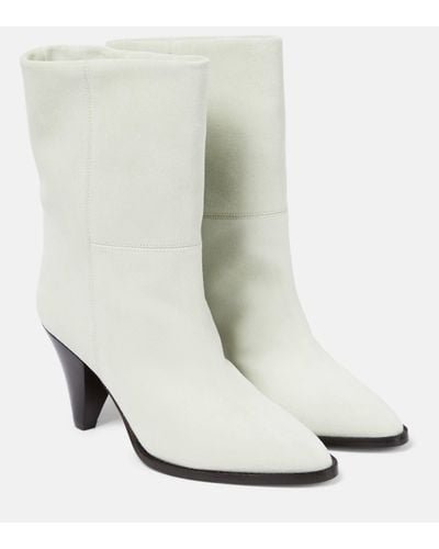 Isabel Marant Rouxa Suede Ankle Boots - White
