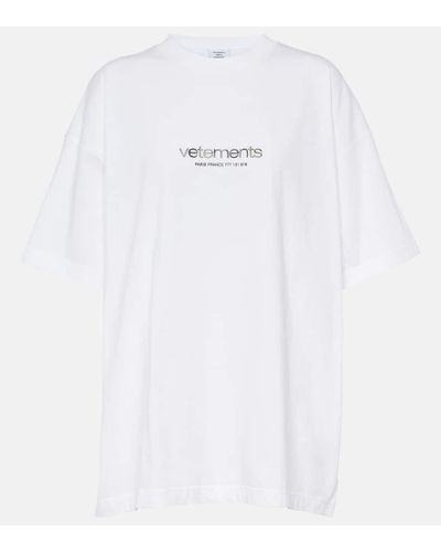 Vetements T-Shirt aus Baumwoll-Jersey - Weiß