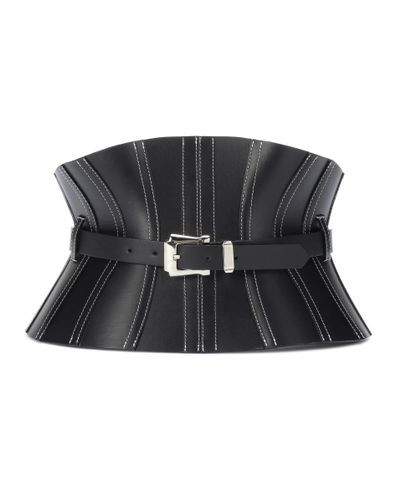 Mugler Leather Corset Belt - Black