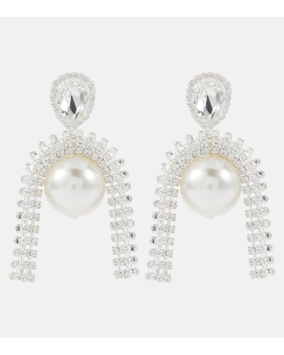 Magda Butrym Pearl And Crystal-embellished Earrings - White