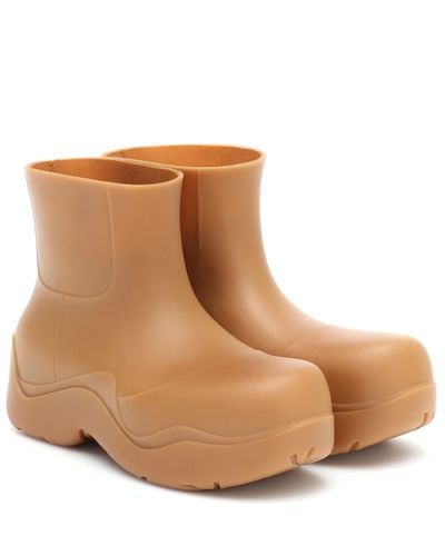 Bottega Veneta Bv Puddle Rubber Ankle Boots - Brown
