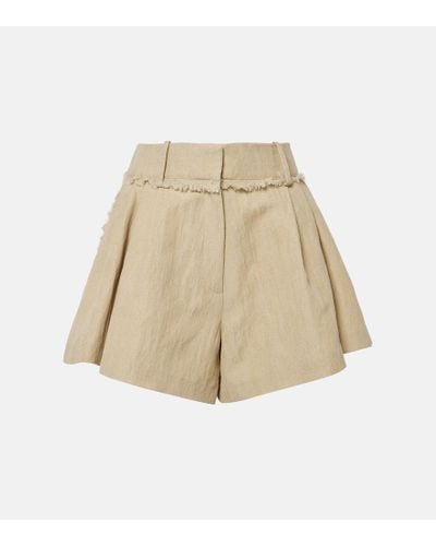 Rabanne Fringed High-rise Cotton-blend Shorts - Natural