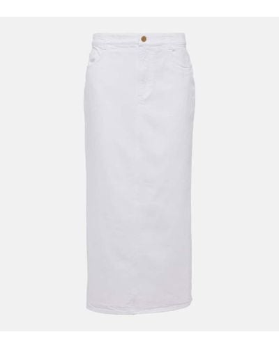 TOVE Sera Denim Maxi Skirt - White