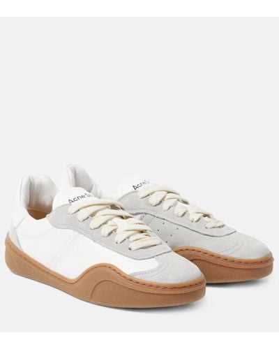 Acne Studios Logo Suede-trimmed Trainers - White