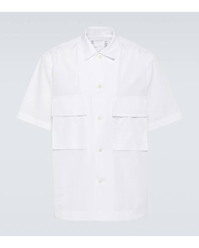 Sacai X Thomas Mason Hemd aus Baumwollpopeline - Weiß