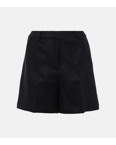 Faithfull The Brand Antibes High-rise Linen Shorts - Black