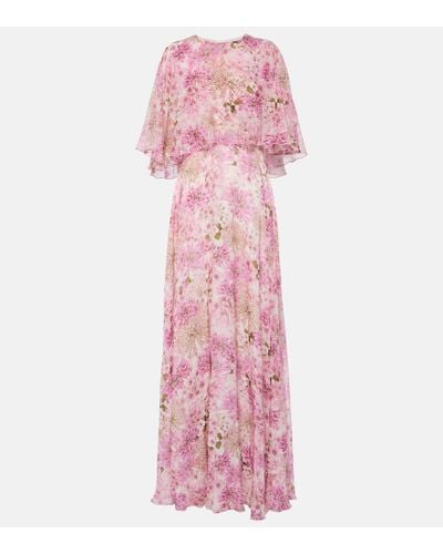 Giambattista Valli Printed Silk Georgette Maxi Dress - Pink