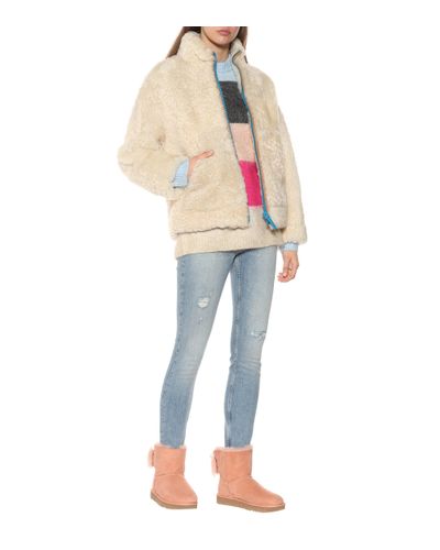 mini fluff uggs pink