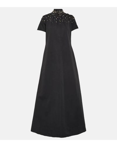 STAUD Embellished Cotton-blend Maxi Dress - Black