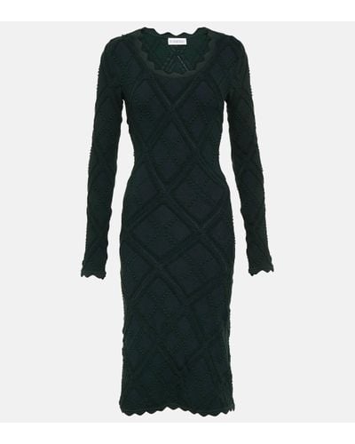 Burberry Robe midi Aran en laine melangee - Noir