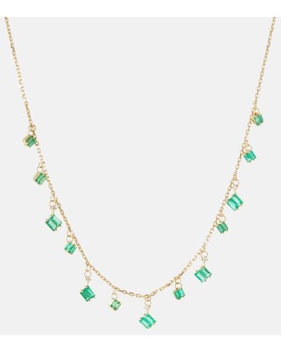 Suzanne Kalan Halskette aus 18kt Gelbgold mit Diamanten und Smaragden - Mettallic