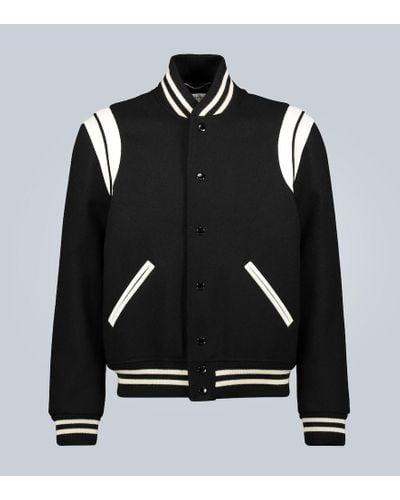 Saint Laurent Chaqueta varsity Teddy - Negro