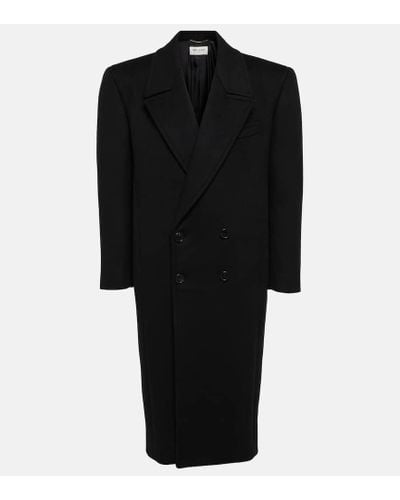 Saint Laurent Double-breasted Cashmere Coat - Black