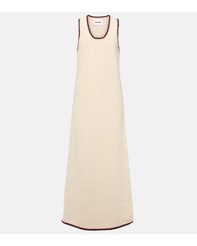 Jil Sander Knit Cotton Maxi Dress - Natural
