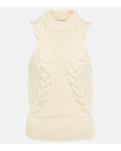 Alexander McQueen Cable-knit Wool Sweater Vest - Natural