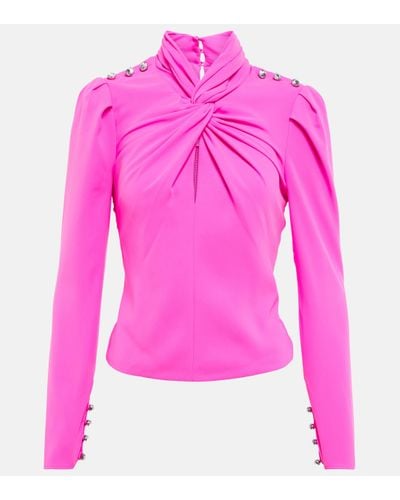 Self-Portrait Knotted Top - Pink