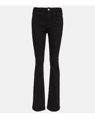 FRAME Le Mini Mid-rise Bootcut Jeans - Black