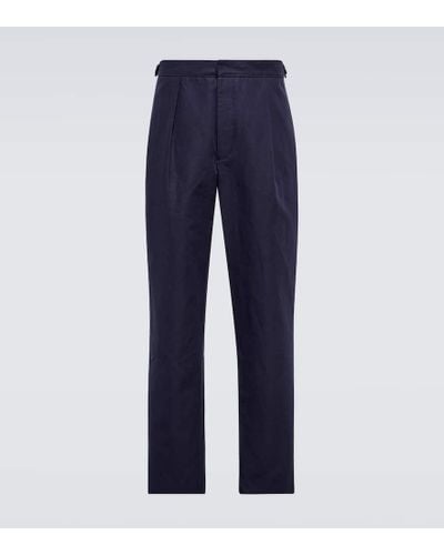 King & Tuckfield Pantaloni in cotone e lino - Blu