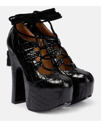 Vivienne Westwood Platform Leather Court Shoes - Black