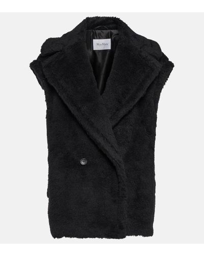 Max Mara Chaleco Libano borrego mezcla alpaca - Negro