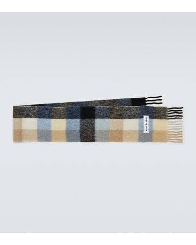 Acne Studios Checked Wool-blend Scarf - Blue