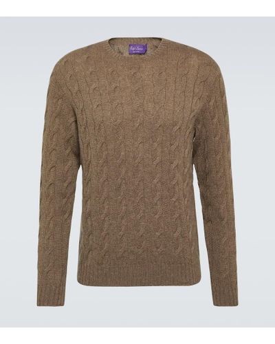 Ralph Lauren Purple Label Jersey de punto trenzado de cachemir - Marrón