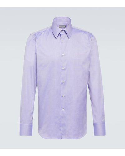 Canali Checked Cotton Shirt - Purple