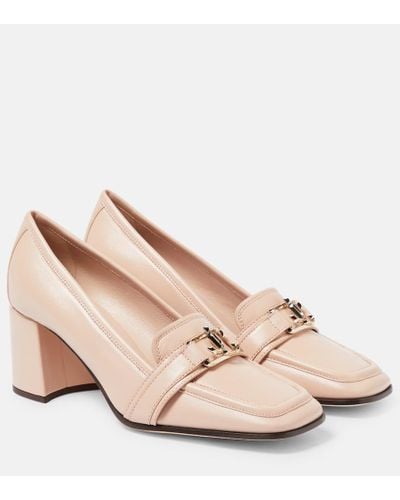 Jimmy Choo Evin 65 Leather Loafer Pumps - Pink