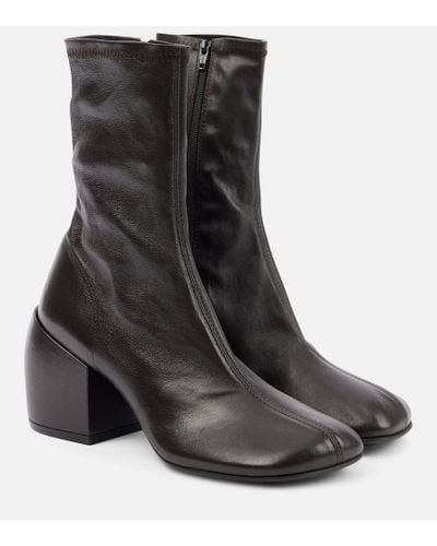 Dries Van Noten Leather Ankle Boots - Black