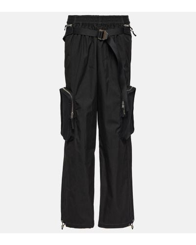 Dion Lee Mid-rise Cotton-blend Cargo Pants - Black