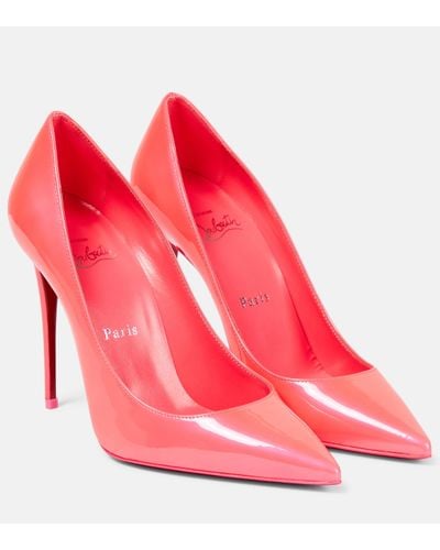 Christian Louboutin Kate 100 Patent Leather Court Shoes - Pink