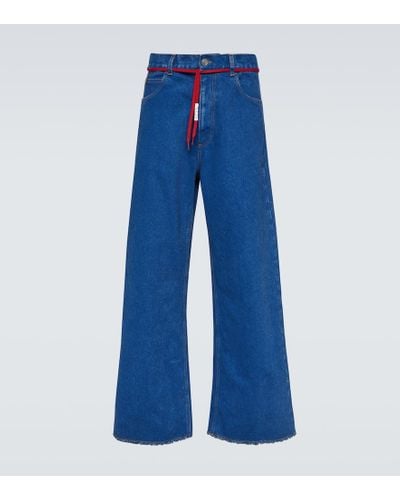 Marni Wide-Leg Mid-Rise Jeans - Blau