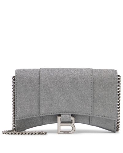 Balenciaga Hourglass Wallet On Chain - Grey