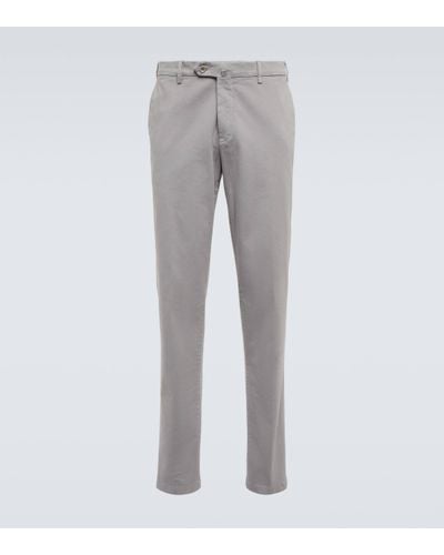 Loro Piana Pantaflat Cotton Slim Trousers - Grey